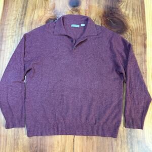 American Blue Men's Sweater XL Pullover Collared Knit Cashmere Pure Polo XX20